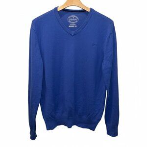 American Eagle Outfitters Blue V Neck Long Sleeve Shirt